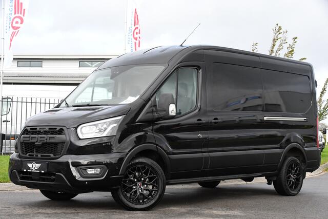 Ford TRANSIT 350 2.0 TDCI L3H2 RWD Black Edition Adaptieve Cruise, Camera, 3500kg Trekhaak, 2 x Schuifdeur, Carplay, Xenon, 165pk, Automaat, Uniek!