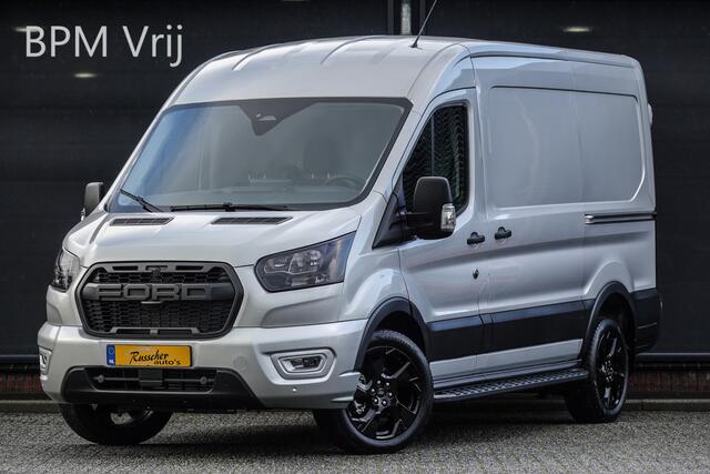 Ford TRANSIT L2H2 | 165Pk A8 Aut. | Raptor Edition | 2x Schuifdeur | Achteruitrijcamera | Trekhaak | 19'' | Moondust Silver