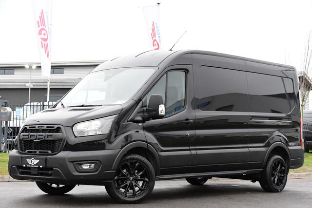 Ford TRANSIT 350 2.0 TDCI L3H2 Black Edition Camera, Adaptieve Cruise, 170pk, Carplay, NAVI Automaat, Sensoren, Trekhaak, Uniek!