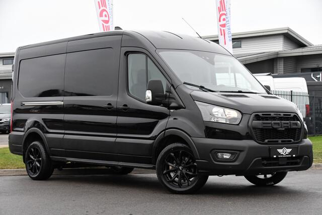 Ford TRANSIT 350 2.0 TDCI L3H2 Black Edition Camera, Adaptieve Cruise, 170pk, Carplay, NAVI Automaat, Sensoren, Trekhaak, Uniek!