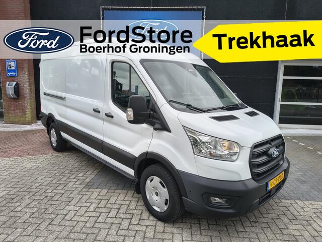 Ford TRANSIT 350 2.0 TDCI 130 pk L3H2 Trend RWD | Trekhaak | Adapt. cruise | 360° Camera | Voorruitverw. | 3-zits | BPM vrij | 4 seiz. banden
