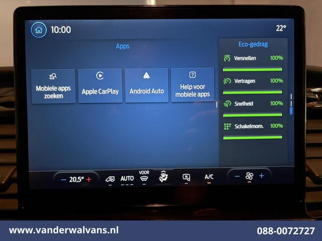 Ford TRANSIT 2.0 TDCI 130pk L3H2 Euro6 Airco | Apple Carplay | Adaptieve Cruisecontrol | 2500kg Trekhaak Android Auto, Verwarmde Voorruit, Parkeersensoren, Bijrijdersbank