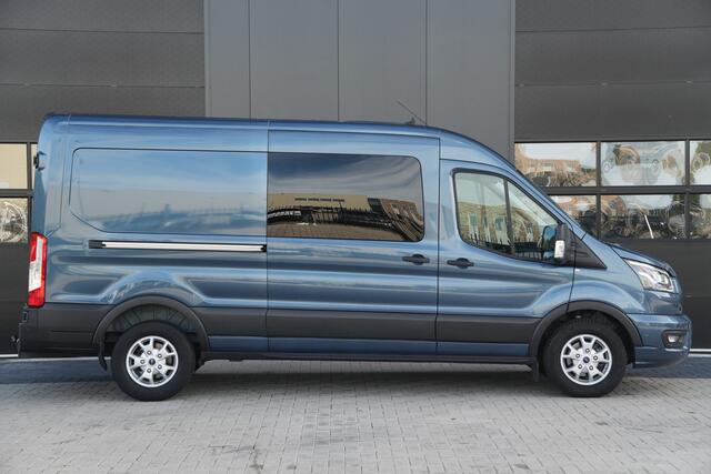 Ford TRANSIT 350 2.0 TDCI L3H2 Limited DC 185pk 5 Zits - 2x Schuif - Trekhaak - Cruise - Camera - Bi Xenon - Carplay/Android - Rijklaar
