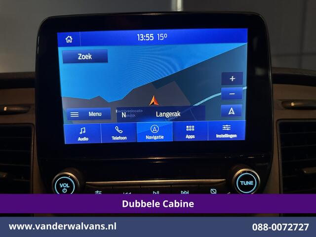 Ford TRANSIT 2.0 TDCI 131pk L3H2 Dubbele Cabine Euro6 Airco | 7-Zits | Camera | Navigatie | 2500kg Trekhaak | Apple Carplay Cruisecontrol, Android Auto, Verwarmde Voorruit, Parkeersensoren, Bijrijdersbank