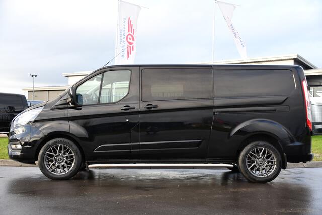 Ford TRANSIT CUSTOM 300 2.0 TDCI L2H1 Black Edition DC Limited Camera, Cruise, Carplay, Automaat, Sensoren, 130PK, Multimedia, Stoelverwarming, 2 x Schuifdeur, UNIEK!