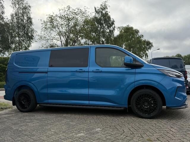 Ford TRANSIT CUSTOM 300 2.0 TDCI L2H1 Limited DC 136pk | SCI | Dubbele Cabine | Digital Aqua Blue | Trekhaak | Dubbele Schuifdeur | Bijrijdersstoel | Sidesteps | Bumperpakket | Zwarte velgen | Stoelverwarming | Camera