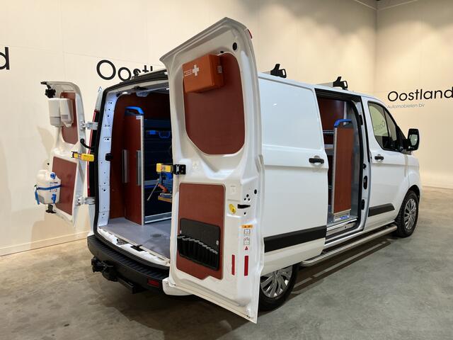 Ford TRANSIT CUSTOM 340 2.0 TDCI L1H1 Trend 130 PK Servicebus / Sortimo Inrichting / Euro 6 / Schuifdeur L + R / 220V. / Airco / Cruise Control / PDC / CarPlay / Trekhaak / Navigatie /