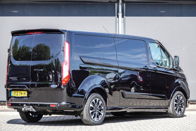 Ford TRANSIT CUSTOM L2H1 2.0Tdci 170Pk | Sport | 2xSchuifdeur | Camera | Trekhaak | Achterspoiler | 17'' | Agate Black