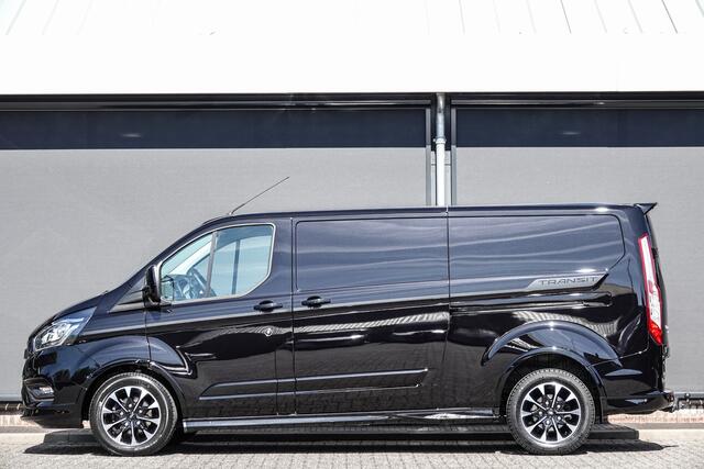 Ford TRANSIT CUSTOM L2H1 2.0Tdci 170Pk | Sport | 2xSchuifdeur | Camera | Trekhaak | Achterspoiler | 17'' | Agate Black