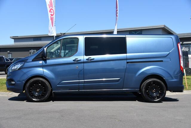 Ford TRANSIT CUSTOM 300 2.0 TDCI L2H1 Limited DC Camera, Cruise, Carplay, 170PK, Trekhaak, Stoelverwarming, Automaat, 2 x Schuifdeur, Uniek!