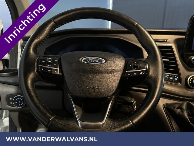Ford TRANSIT CUSTOM 2.0 TDCI L2H1 inrichting Euro6 Airco | Camera | Apple Carplay | LED | Cruisecontrol | 2800kg Trekhaak Android Auto, Parkeersensoren, Verwarmde voorruit, Bijrijdersbank