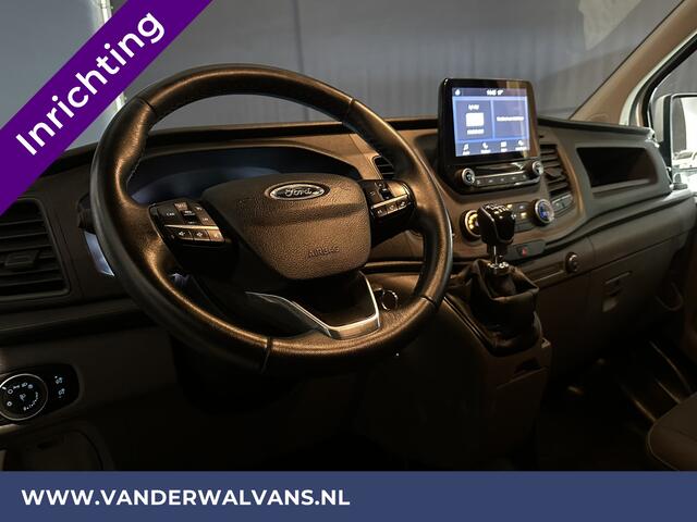 Ford TRANSIT CUSTOM 2.0 TDCI L2H1 inrichting Euro6 Airco | Camera | Apple Carplay | LED | Cruisecontrol | 2800kg Trekhaak Android Auto, Parkeersensoren, Verwarmde voorruit, Bijrijdersbank