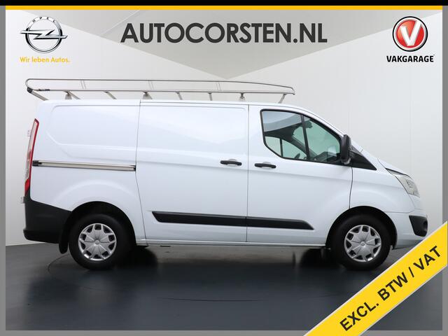 Ford TRANSIT CUSTOM 270 2.0TDCI L1H1 Airco Trekhaak Cruise Control PDC Voorruit Verwarmbaar Bluetooth Trend Imperiaal Betonplex vloer Inbouwkasten 1e Eigenaar Euro 6