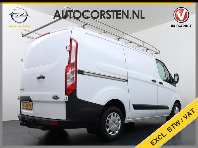 Ford TRANSIT CUSTOM 270 2.0TDCI L1H1 Airco Trekhaak Cruise Control PDC Voorruit Verwarmbaar Bluetooth Trend Imperiaal Betonplex vloer Inbouwkasten 1e Eigenaar Euro 6