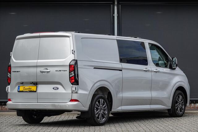 Ford TRANSIT CUSTOM L2H1 Dubbel Cabine 2.0Tdci 170Pk Aut. | Limited | Achteruitrijcamera | 2xSchuifdeur | Trekhaak | 17'' | Moondust Zilver