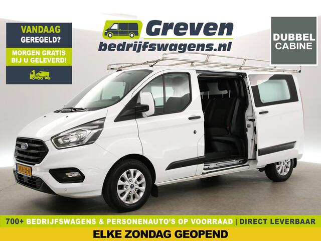 Ford TRANSIT CUSTOM 340 2.0 TDCI L2H1 | Dubbele Cabine | 5 Pers | Automaat Camera Carplay LED Airco 2xSchuifdeur Imperiaal Navi Cruise PDC Trekhaak