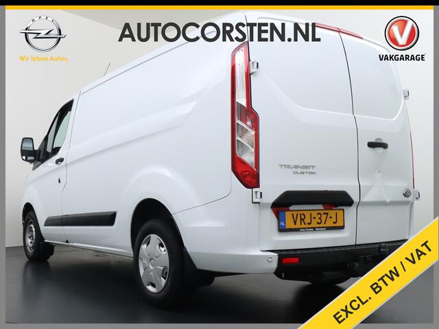 Ford TRANSIT CUSTOM 280 2.0TDCI 105PK L1H1 Airco Cruise Control Trekhaak PDC Bluetooth DAB 3-Persoons Trend Schuifdeur Betonplex Wandbetimmering Kastenbouw Euro 6 1e Eigenaar 2.500KG Trekgewicht