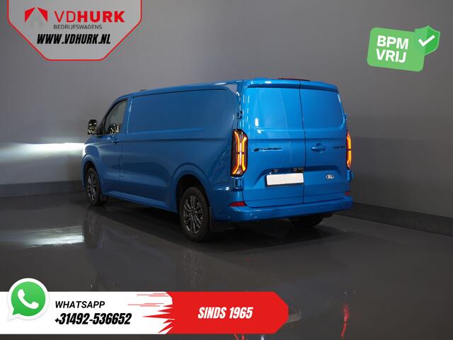 Ford TRANSIT CUSTOM E-Transit 340 65 kWh 330km WLTP L2 Limited Garantie 5 jaar/ 2.3t Trekverm./ Snellader/ Matrix LED/ B&O/ Adapt.Cruise/ Standkachel/ Carplay/ Camera