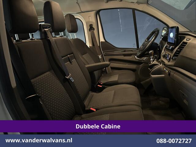 Ford TRANSIT CUSTOM 2.0 TDCI 131pk L2H1 Dubbele Cabine Euro6 Airco | 6-Zits | Navigatie | LED | Apple Carplay | Cruisecontrol Android Auto, Parkeersensoren, Stoelverwarming, Verwarmde voorruit, 2800kg trekvermogen
