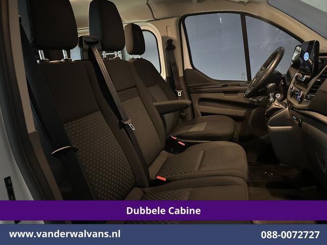Ford TRANSIT CUSTOM 2.0 TDCI 131pk L2H1 Dubbele Cabine Euro6 Airco | 6-Zits | Navigatie | LED | Apple Carplay | Cruisecontrol Android Auto, Parkeersensoren, Stoelverwarming, Verwarmde voorruit, 2800kg trekvermogen