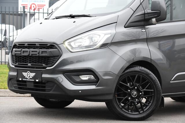 Ford TRANSIT CUSTOM 300 2.0 TDCI L1H1 Limited DC Raptor Edition Camera, Cruise, Carplay, 2 x Schuifdeur, LED, Stoelverwarming, 130pk, Automaat, Uniek!