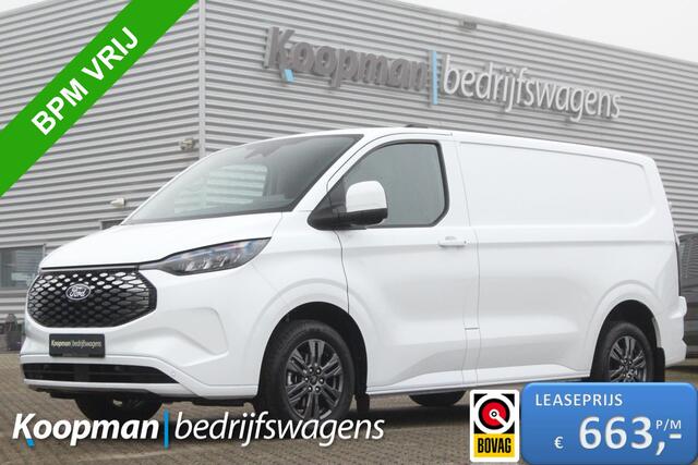 Ford TRANSIT CUSTOM E-Transit 320 L1H1 Limited | 65kWh | 160kW/218pk | Pro Power | Camera | Carplay/Android | Cruise | Lease 681,- p/m