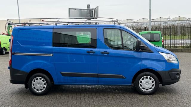 Ford TRANSIT CUSTOM 2.0 TDCI 77KW 105PK DC DUBBELE CABINE EURO 6 AIRCO/ CRUISE CONTROL/ RVS IMPERIAAL/ TREKHAAK/ 100% DEALERONDERHOUDEN