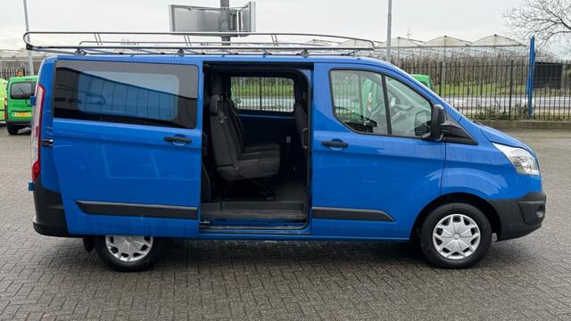 Ford TRANSIT CUSTOM 2.0 TDCI 77KW 105PK DC DUBBELE CABINE EURO 6 AIRCO/ CRUISE CONTROL/ RVS IMPERIAAL/ TREKHAAK/ 100% DEALERONDERHOUDEN