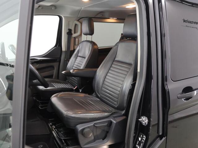Ford TRANSIT CUSTOM 300 2.0 TDCI | L2 H1 | LIMITED | DUBBEL CABINE | AUT. | LEDEREN BEKLEDING | CAMERA | ADAPTIEVE CRUISE | STOELVERWARMING | NAVIGATIE | BI-XENON | 2X ZIJSCHUIFDEUR | AGATE BLACK METALLIC
