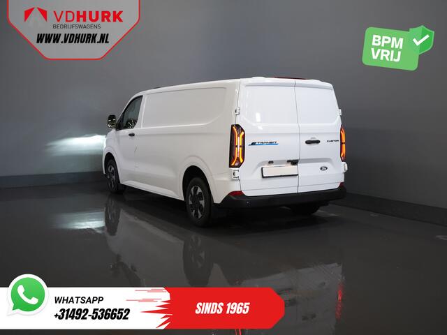 Ford TRANSIT CUSTOM E-Transit Trend L2 65 kWh 330 km WLTP Garantie t/m 2030/ LED/ Snellader/ 2.3t Trekverm./ Stuurverw./ Stoelverw./ Carplay/ Climate/ Camera/ PDC/ Cruise