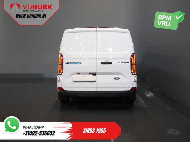 Ford TRANSIT CUSTOM E-Transit Trend L2 65 kWh 330 km WLTP Garantie t/m 2030/ LED/ Snellader/ 2.3t Trekverm./ Stuurverw./ Stoelverw./ Carplay/ Climate/ Camera/ PDC/ Cruise