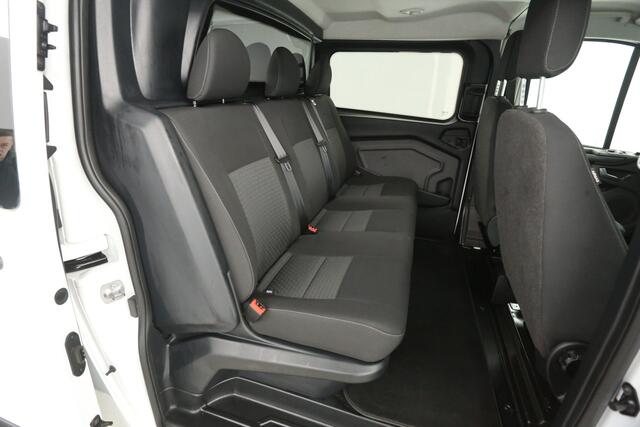 Ford TRANSIT CUSTOM 2.0 TDCI L2H1 | Dubbele Cabine | Aut. | Airco | Cruise | Camera | 2xSchuifdeur | Carplay | Navi | Trekh. | Parkeersens.