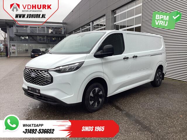 Ford TRANSIT CUSTOM E-Transit 65 kWh L2 330 km WLTP 2x Schuifdeur/ Standkachel/ Snellader/ 2.3t Trekverm./ Carplay/ Climate/ Camera/ PDC/ Cruise