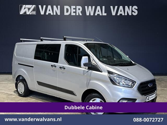 Ford TRANSIT CUSTOM 2.0 TDCI 131pk L2H1 Dubbele Cabine Euro6 Airco | 6-Zits | Camera | LED | 2800kg Trekhaak | Cruisecontrol Verwarmde voorruit, Android Auto, Dakdragers, Parkeersensoren
