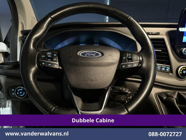 Ford TRANSIT CUSTOM 2.0 TDCI 131pk L2H1 Dubbele Cabine Euro6 Airco | 6-Zits | Navigatie | LED | Apple Carplay | Cruisecontrol Android Auto, Parkeersensoren, Stoelverwarming, Verwarmde voorruit, 2800kg trekvermogen