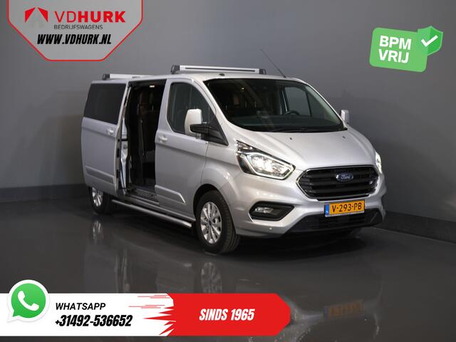 Ford TRANSIT CUSTOM 2.0 TDCI 130 pk L2 Limited DC Dubbel Cabine 2xSchuifdeur/ Stoelverw./ Carplay/ Cruise/ PDC/ Camera/ Navi/ Trekhaak/ Alarm III