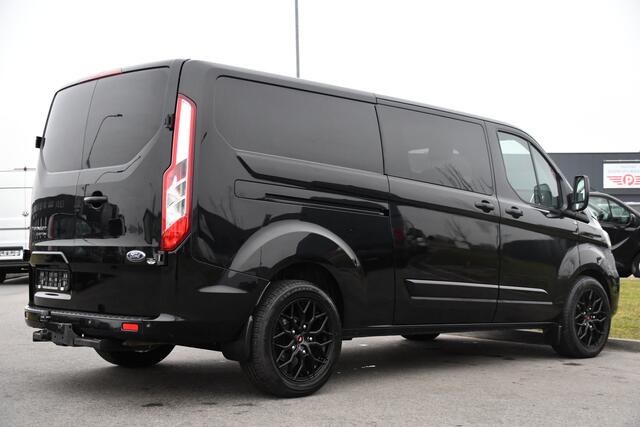 Ford TRANSIT CUSTOM 300 2.0 TDCI L2H1 DC Limited Black Edition Camera, Cruise, Carplay, Stoelverwarming, 170pk, 2 x Schuifdeur, Automaat, Uniek!