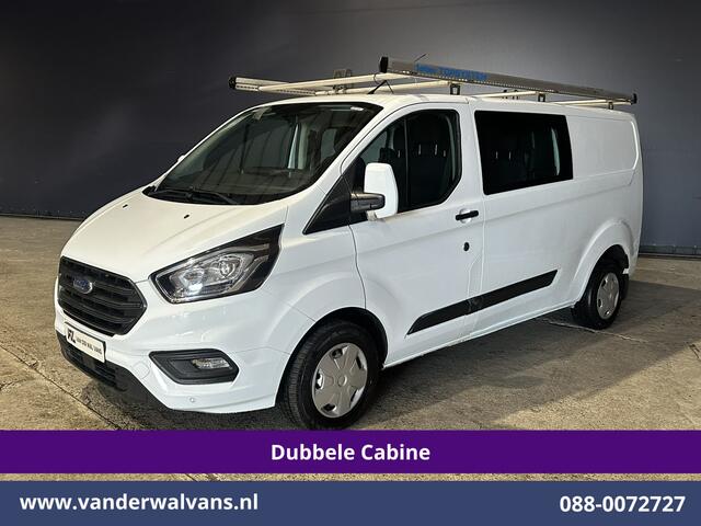 Ford TRANSIT CUSTOM 2.0 TDCI 131pk L2H1 Dubbele Cabine Inrichting Euro6 Airco | 5-Zits | Imperiaal | 2800kg Trekhaak | LED Cruisecontrol, Stoelverwarming, Parkeersensoren, Achterklep