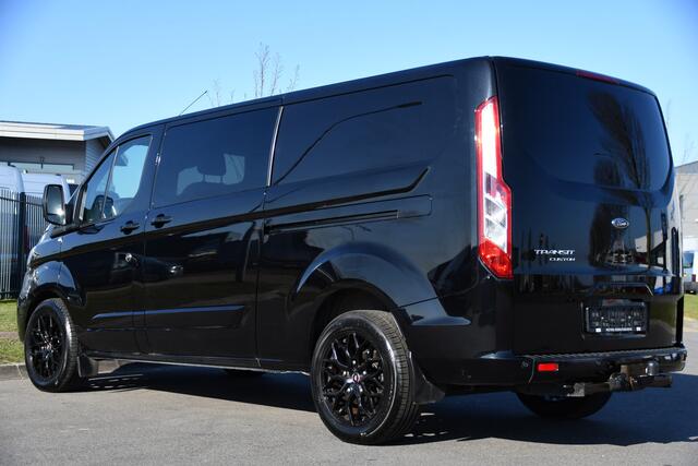 Ford TRANSIT CUSTOM 320 2.0 TDCI L2H1 Limited DC Black Edition Camera, Cruise, Carplay, 130pk, Stoelverwarming, 2 x Schuifdeur, Trekhaak, Multimedia, Automaat, Uniek!