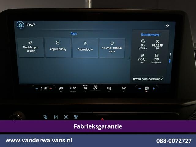 Ford TRANSIT CUSTOM 2.0 TDCI 136pk L2H1 Fabrieksgarantie Euro6 Airco | Camera | LED | Apple Carplay | Cruisecontrol Android Auto, Leder, Verwarmde voorruit, Parkeersensoren, Bijrijdersbank, 2740kg laadvermogen