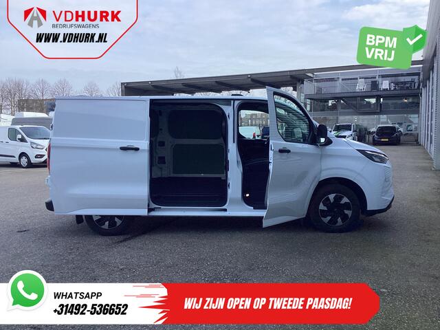 Ford TRANSIT CUSTOM E-Transit Trend 65 kWh 330 km WLTP 218 pk Garantie t/m 2027/ LED/ Standkachel/ Snellader/ 2.3t Trekverm./ Stoelverw./ Carplay/ Climate/ Camera/ PDC/ Cruise