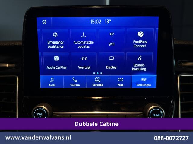 Ford TRANSIT CUSTOM 2.0 TDCI 131pk Automaat L2H1 Dubbele Cabine Euro6 Airco | 2x zijdeur | 5-Zits | Camera | Apple Carplay | LED Android Auto, Cruisecontrol, Trekhaak, Parkeersensoren, LM velgen, Leder, Stoelverwarming, Verwarmde voorruit, Sidebars, Dakdragers, Elektrisch ve