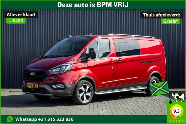 Ford TRANSIT CUSTOM 2.0 TDCI L2H1 | 170PK | Trail | DC 5-Persoons | Camera | Carplay | Lederen interieur