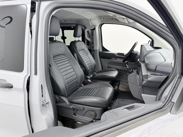 Ford TRANSIT CUSTOM 320 | 2.0 TDCI | L2 H1 | TRAIL | DUBBEL CABINE | LEDEREN BEKLEDING | DUBBELE ZIJSCHUIFDEUREN | PARKEERCAMERA | DODEHOEK DETECTIE | ADAPTIEVE CRUISE | APPLE CARPLAY / ANDROID AUTO | STOELVERWARMING | STUURWIELVERWARMING