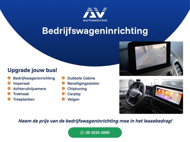 Ford TRANSIT CUSTOM 320 2.0 TDCI L2H1 MS-RT | ACC | BLIS | L+R Schuifdeur | SORTIMO | CarPlay | Navigatie | Camera | Stoelverwarming | 3-Zitter | PPF Folie | Lederen bekleding | Spoiler-pakket | Nieuwe APK
