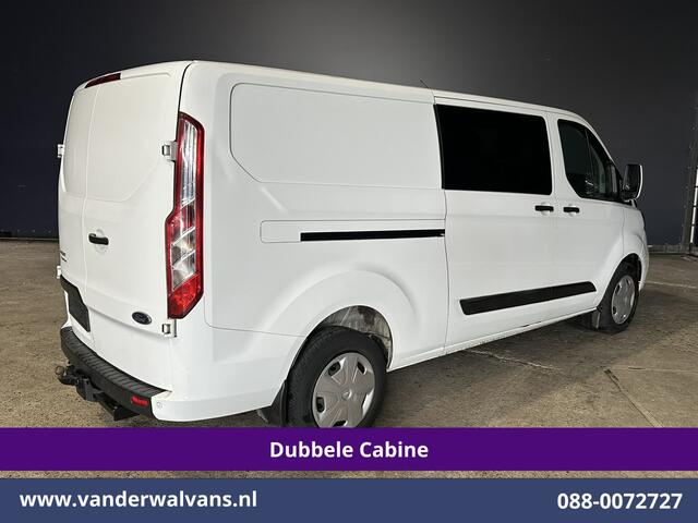 Ford TRANSIT CUSTOM 2.0 TDCI 131pk L2H1 Dubbele Cabine Euro6 Airco | 6-Zits | Cruisecontrol | 2550kg Trekhaak Verwarmde voorruit, Parkeersensoren