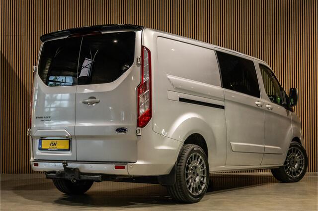 Ford TRANSIT CUSTOM 300 2.0 TDCI L2H1 Limited DC | Dubbel cabine | Lederen bekleding | 6-Zitter | Elek stoelen | Navigatie | CarPlay | Camera | DAB | Dodehoekdetectie | Nieuwe APK | Dealer onderhouden | Euro 6 | BPM Vrij