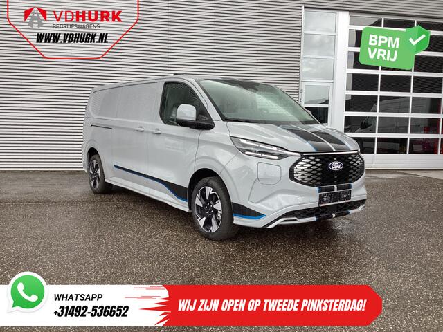 Ford TRANSIT CUSTOM E-Transit Sport L2 330km WLTP LED/ 2x Schuifdeur/ Adapt.Cruise/ Elek.Stoel/ Standkachel/ Stoelverw./ Carplay/ Navi/ Camera/ Climate/ 19" LMV