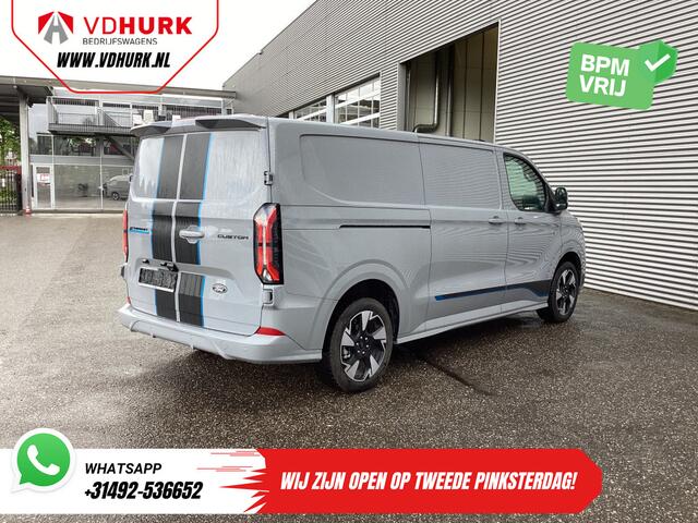 Ford TRANSIT CUSTOM E-Transit Sport L2 330km WLTP LED/ 2x Schuifdeur/ Adapt.Cruise/ Elek.Stoel/ Standkachel/ Stoelverw./ Carplay/ Navi/ Camera/ Climate/ 19" LMV