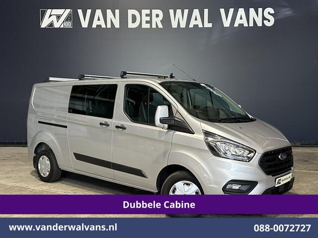 Ford TRANSIT CUSTOM 2.0 TDCI 131pk L2H1 Dubbele Cabine Euro6 Airco | 6-Zits | Camera | Navigatie | Apple Carplay | LED | Cruisecontrol Android Auto, Parkeersensoren, 2800kg Trekhaak, Dakdragers
